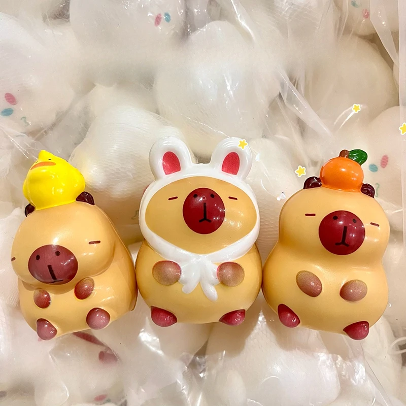 1Pcs Cute Sensory Toy Capybara Squeeze Toy PU Slow Rebounce Cartoon Fidget Toy Fidget Toy Pinch Decompression Toy Small Ornament