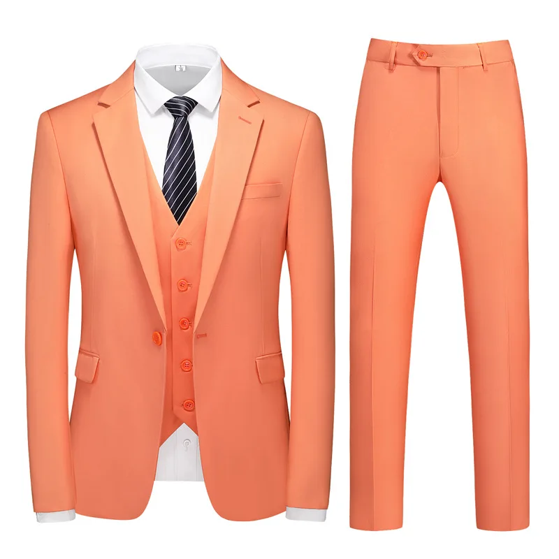 ZH21 formal slim fit autumn new single-breasted suit groomsmen suit business tops