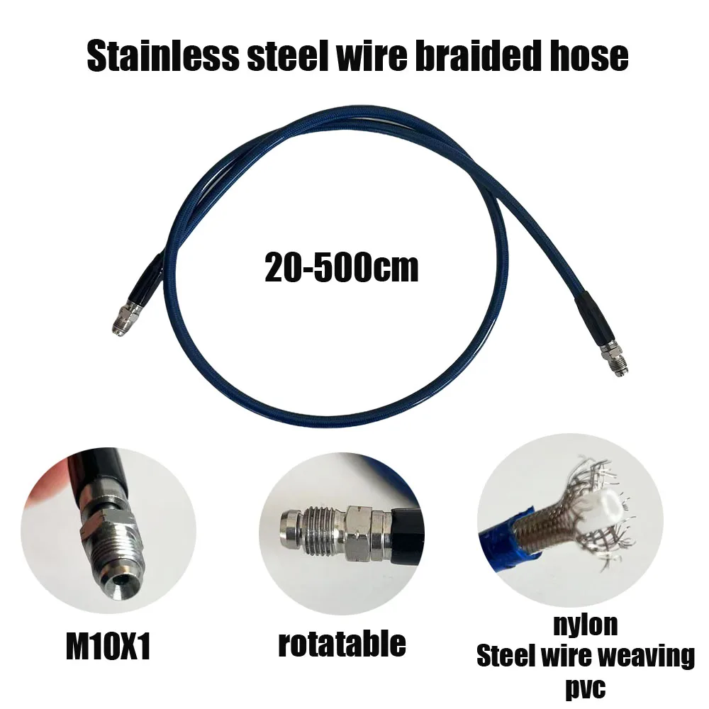 10cm-500cm Reinforced Car Brake Oil Hose Universal Stainless Steel Braided Brake Pipe  Replacement Clutch Pipe Accessories AN3