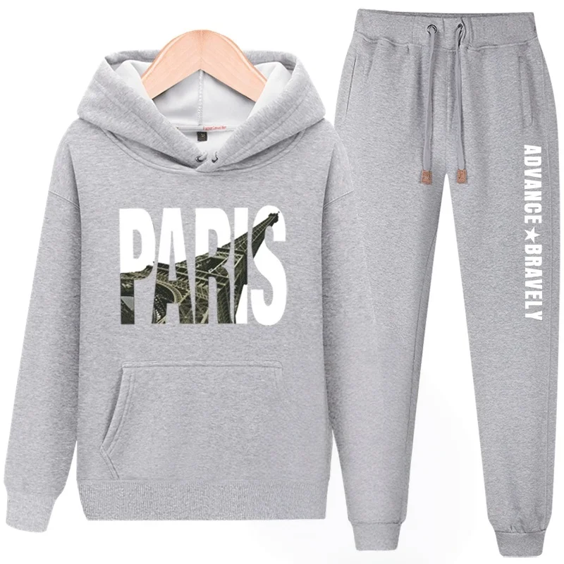 Men's Sweater Set 2025 New Trendy Brand Couple American Sports Clothes Autumn and Winter Hooded Fleece Jacket - view 2