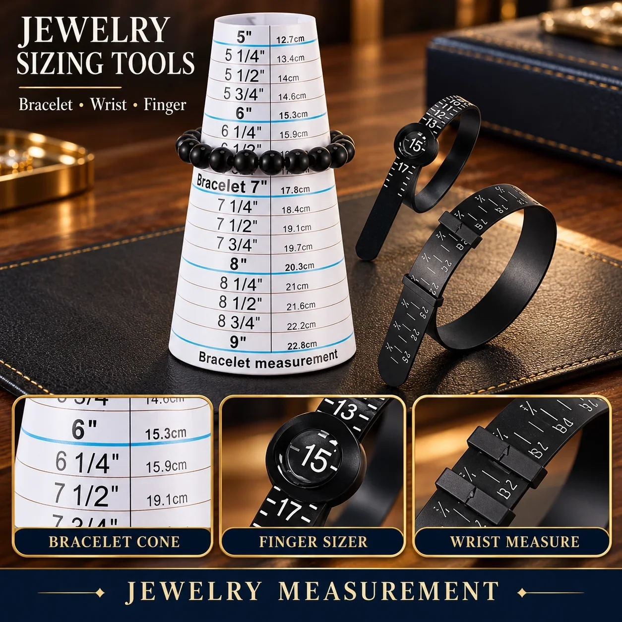 Bracelet Sizer Measuring Tape Wrist Bangle Gauge Ring Finger Soft Ruler Jewelry Measure Tool for DIY Beading Craft Making Repair