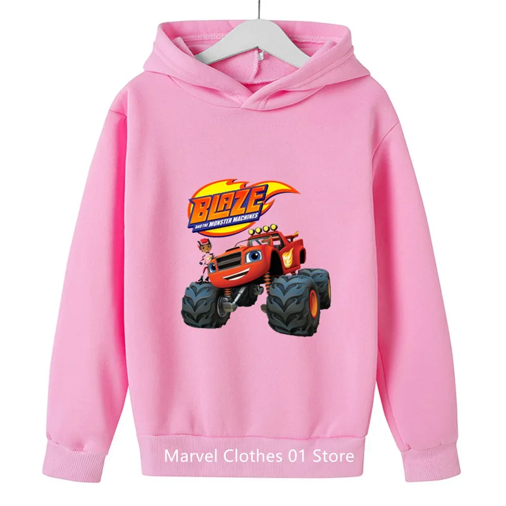 Blaze and the Monster Machines Car Hoodie Kids Kawaii Autumn Sweatshirt with Hooded Casual Comfortable Cute Children Clothing