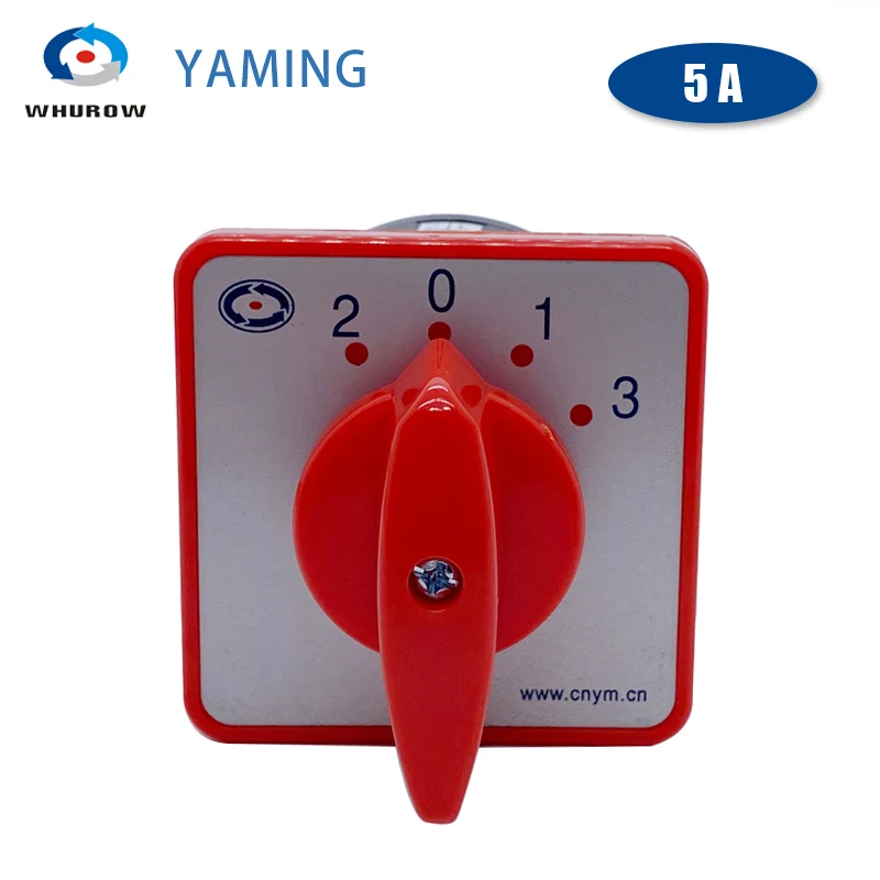 Yaming Electric LW6-1/C303 Panel Mount 5A 1 Pole 4 Position Control Motor Circuit Universal Changeover Rotary Cam Switch