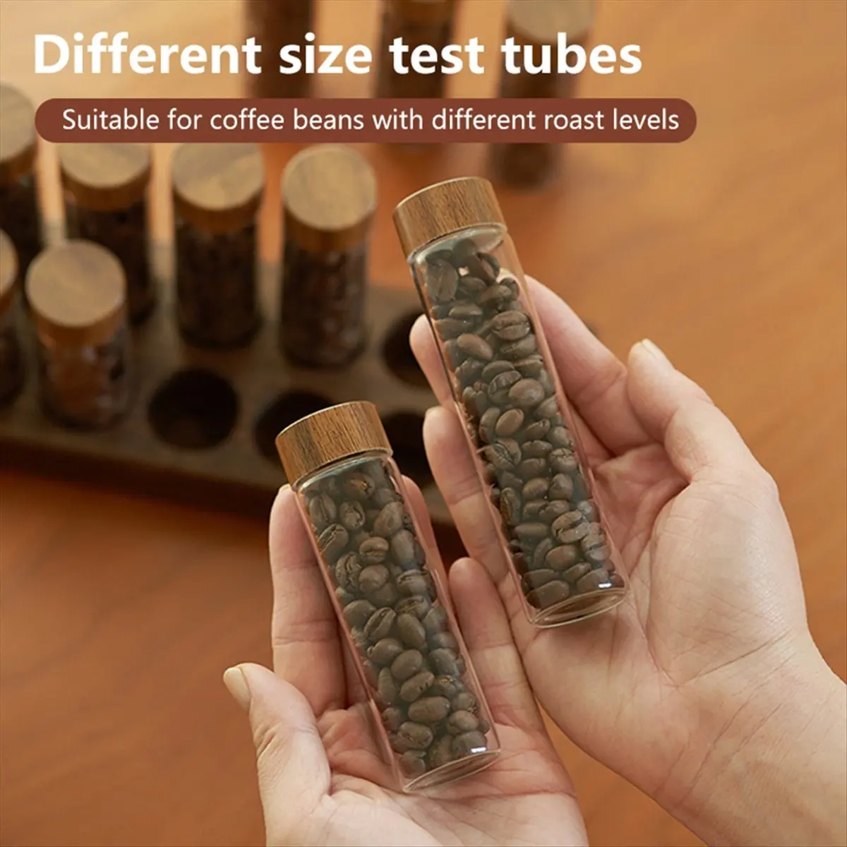 Coffee Beans Storage Container Tube Display Rack,Tea Bottle Glass Single Espresso Accessory Coffeware Set Tool