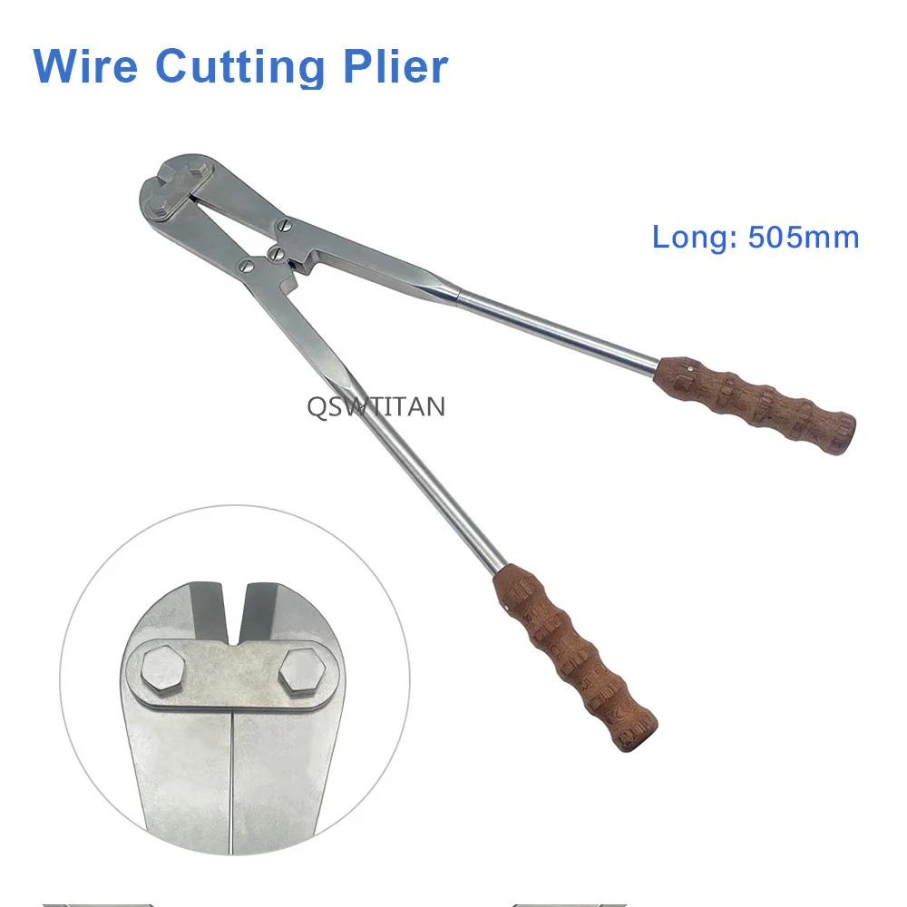 Stainless Steel Large Wire Cutting Plier Kirschner Pin Cutter Wooden Handle Orthopedic Surgery Instrument