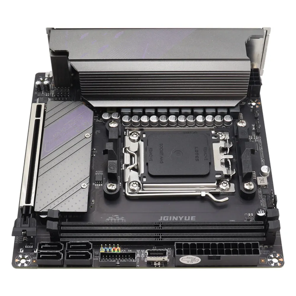 JGINYUE B650 ITX Placa-mãe DDR5 Mini AM5 Ryzen placa-mãe suporta CPU 9600X/7800X3D/7500F (interface AMD B650/AM5)