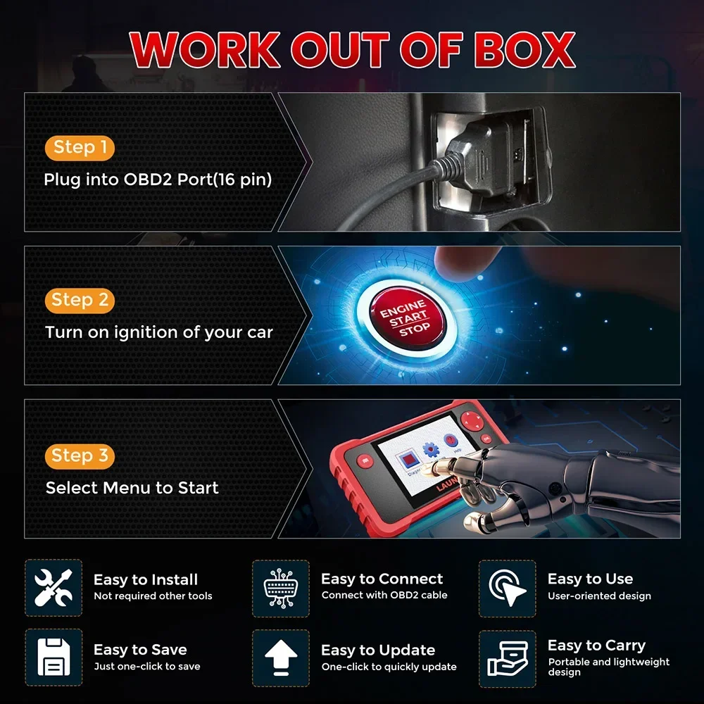 2024 Upgrade Launch CRP123 V2.0 plus OBD2 Scanner Original Diagnostic Tool for all systems Automotive Scan OBDII VIN Reader