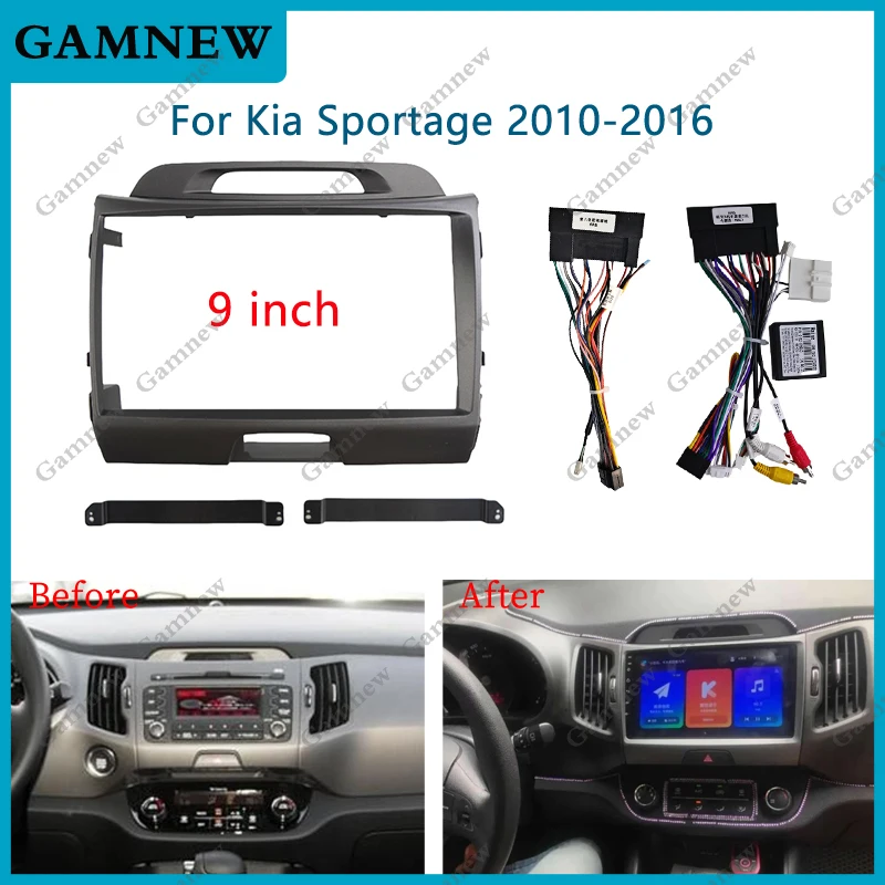 9 INCH Car Radio Fascia for KIA SPORTAGE 2010-2016 Stereo Player Panel Dash Installation Kit Double Din Frame GPS DVD Bezel