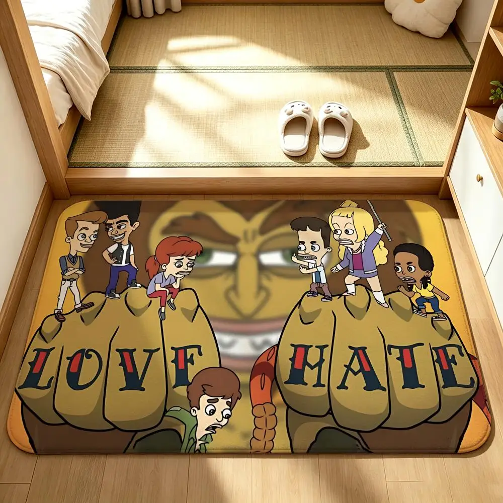 Animation-Big MouthS Floor Mat Bedroom Carpet, Bathroom Foot Mat, Doormat, Non-Slip Absorbent Multi-Use