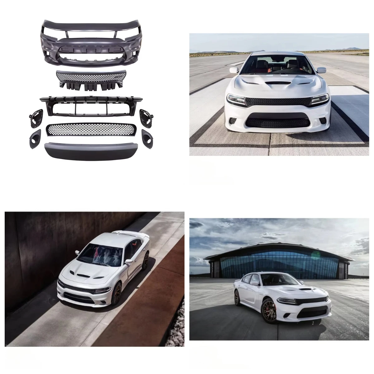 

2015 SRT Style PP ABS Material Car Front Bumper With Fog Lamp Hole for Charger 2015+