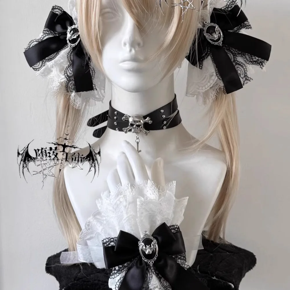 Accesorios adecuados para niñas, brotes originales para el suelo, producción en masa, lazos de encaje, faldas con diamantes de imitación Diablo, horquillas, accesorios para el cabello