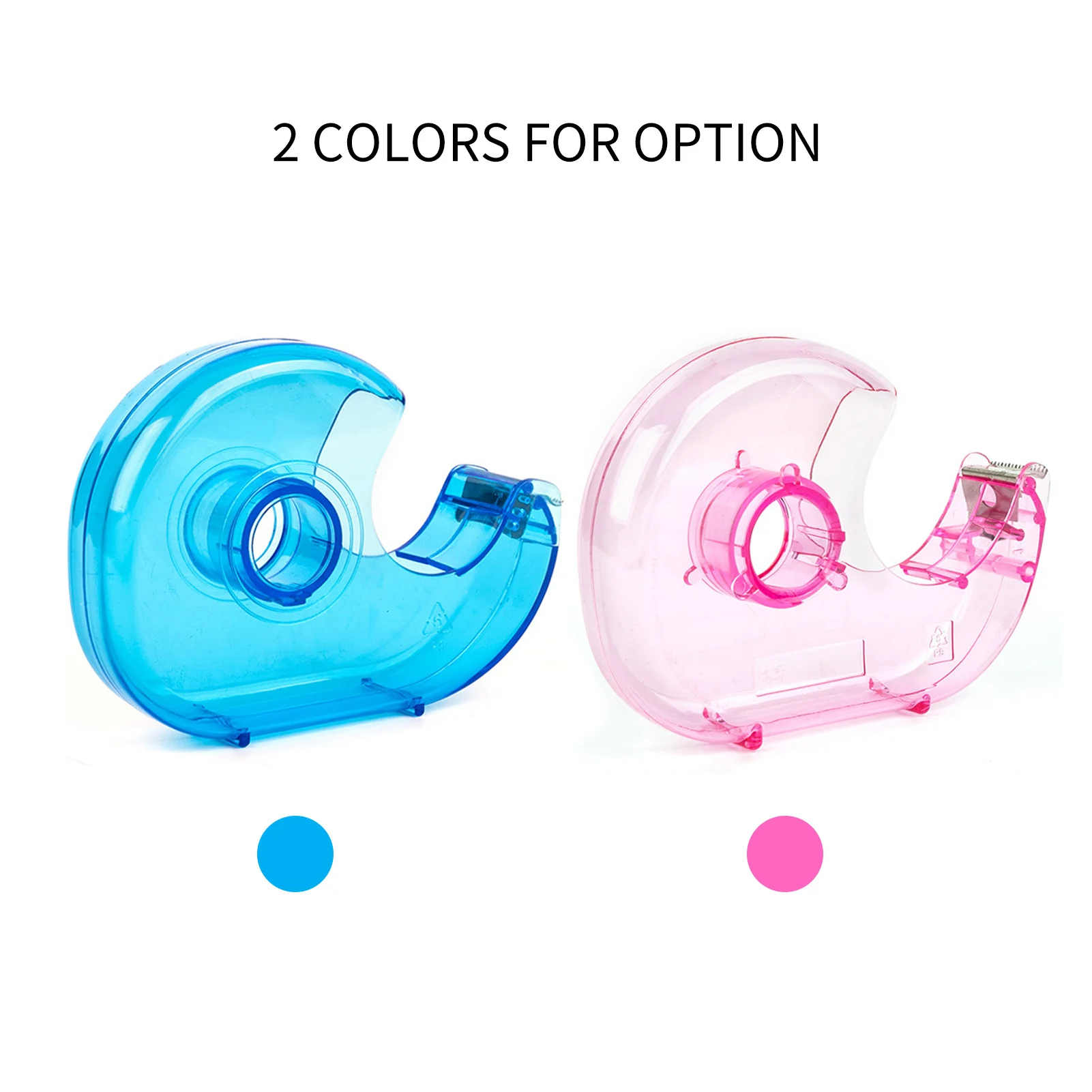 Transparent Desktop Tape Cutter Tape Hand Use Practical Plastic Adhesive Tape Dispenser Portable Lightweight for Office Home