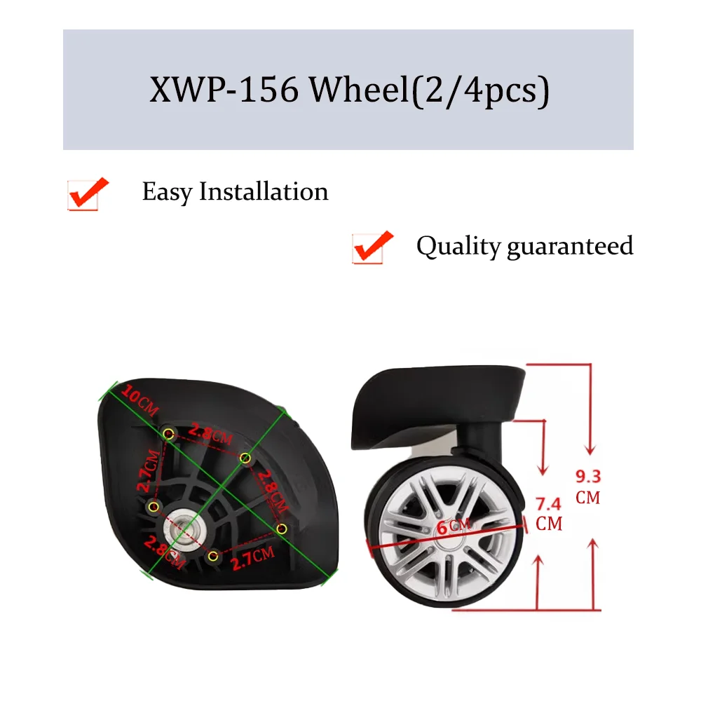 

XWP-156 Universal Wheel Replacement Trolley Case Luggage Pulley Silent Smooth Shock Absorbing Convenient Accessories CasterWheel