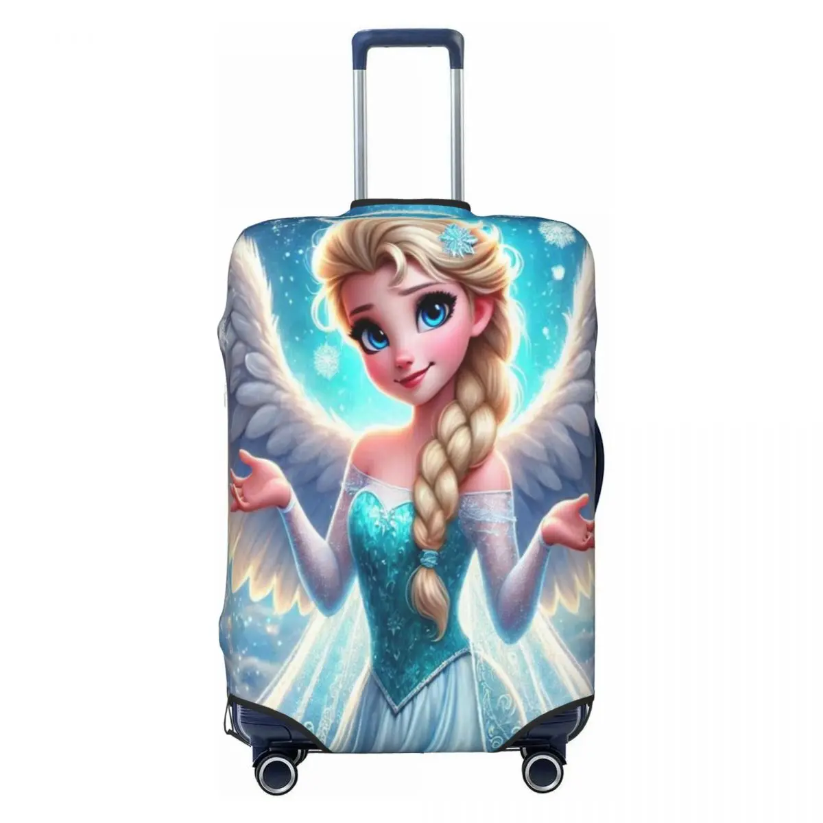 

Custom Cute F-Frozen Cartoon Elsa Luggage Cover Protector Washable Travel Suitcase Covers