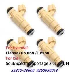 4pcs 2001-2010 Fuel Injector 35310-23600 9260930013 for Hyundai Elantra/Tiburon /Tucson/ for Kia Spectra /Sportage 2.0L 2.4L I4