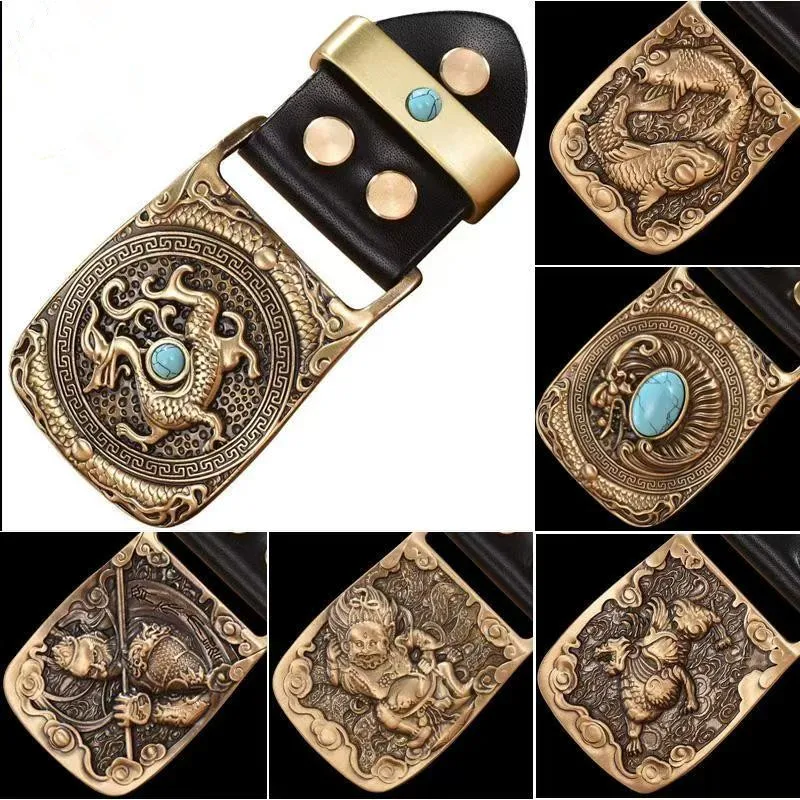 2026 Men's belt buckles, solid pure copper leather belt buckles, belt buckles, belt accessories, and various styles
