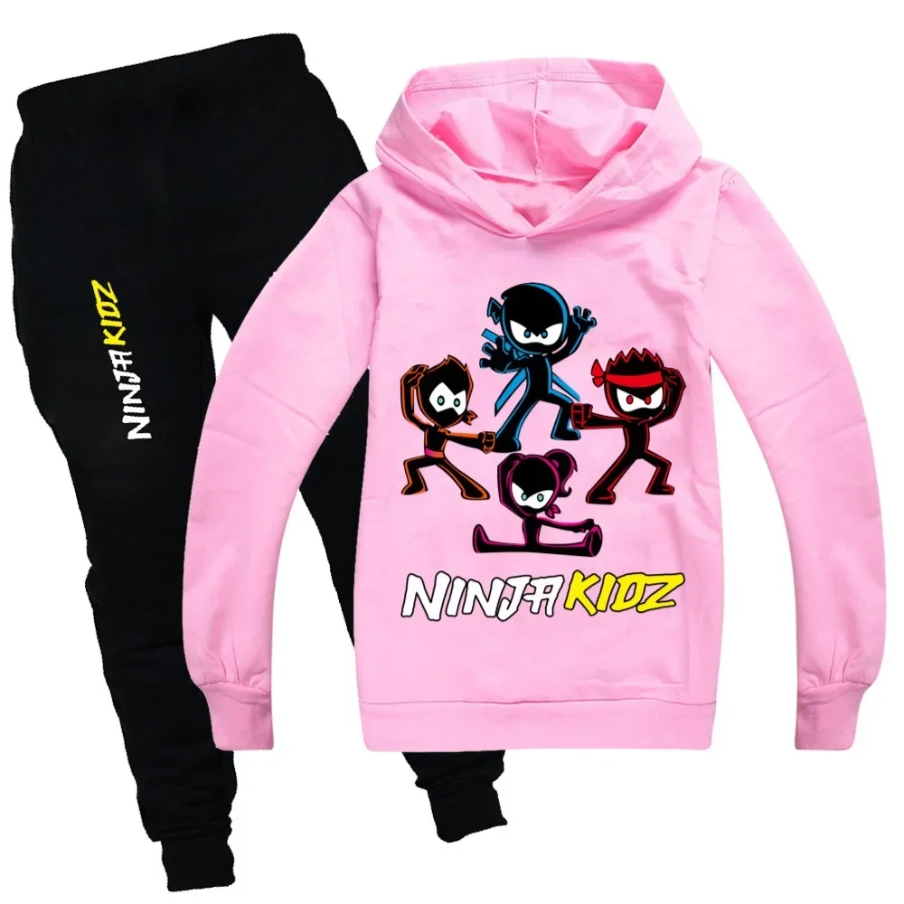 

NINJA KIDZ Kids Boutique Clothing Cotton Kids Clothes Girls Sweatshirt+Pants Suit School Boys Outfit Baby Children Sportswear