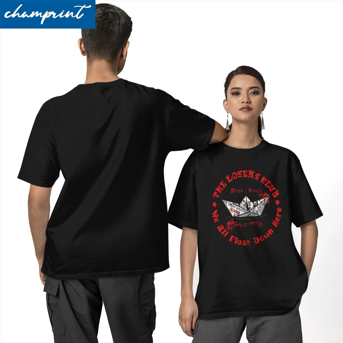 

Футболка The Losers Club Pennywise, мужская хлопковая одежда, новинка, с круглым вырезом и коротким рукавом