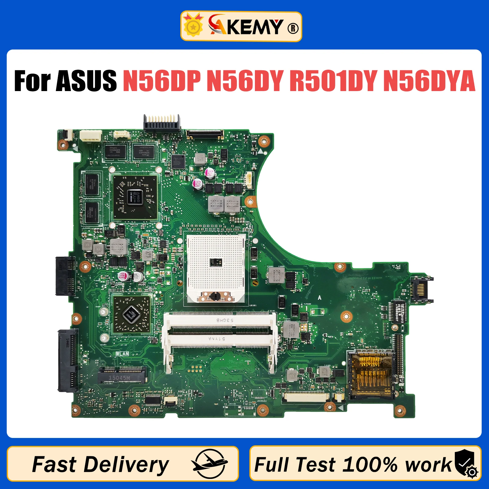 

AKEMY N56DP With 216-0844012 GPU Laptop Motherboard For Asus N56D N56DY R501DY N56DYA Notebook Mainboard 100% Tested OK