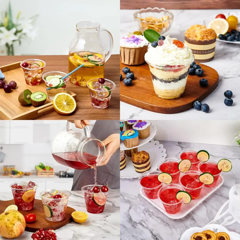 

Одноразовые пластиковые стаканы для вечеринок, 9 унций, 1000 штук, прозрачные, для мероприятий и церемоний