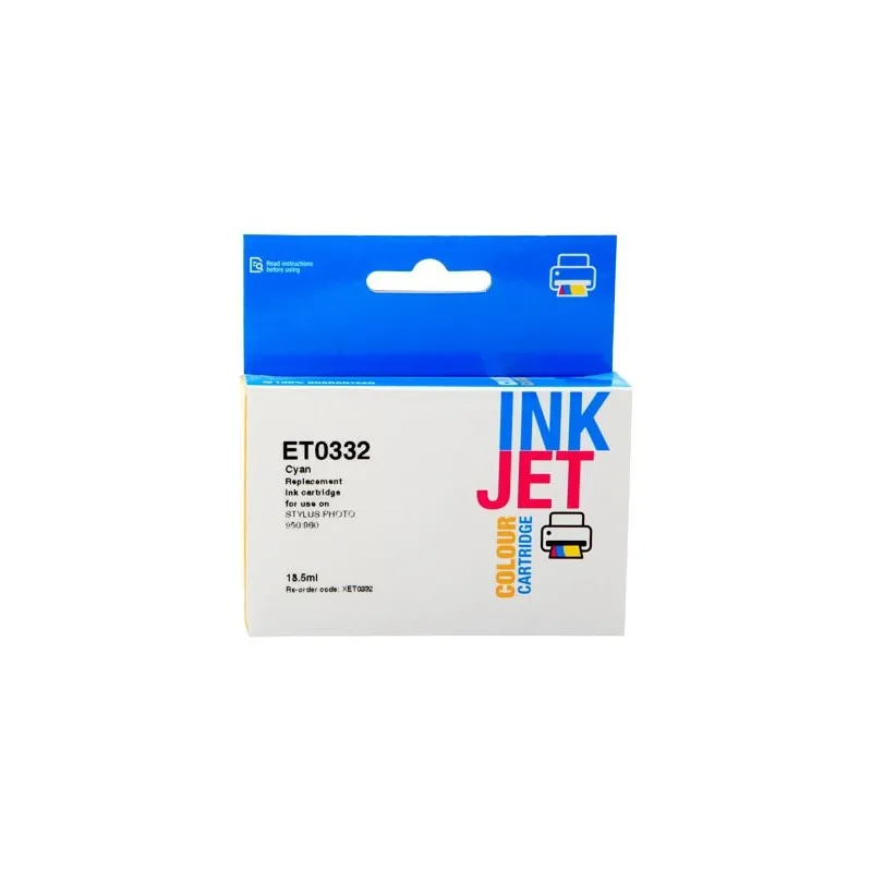 EPSON cyan E332 alternative ink cartridge, replaces C13T03324010 XET0332C imprimirbien.com