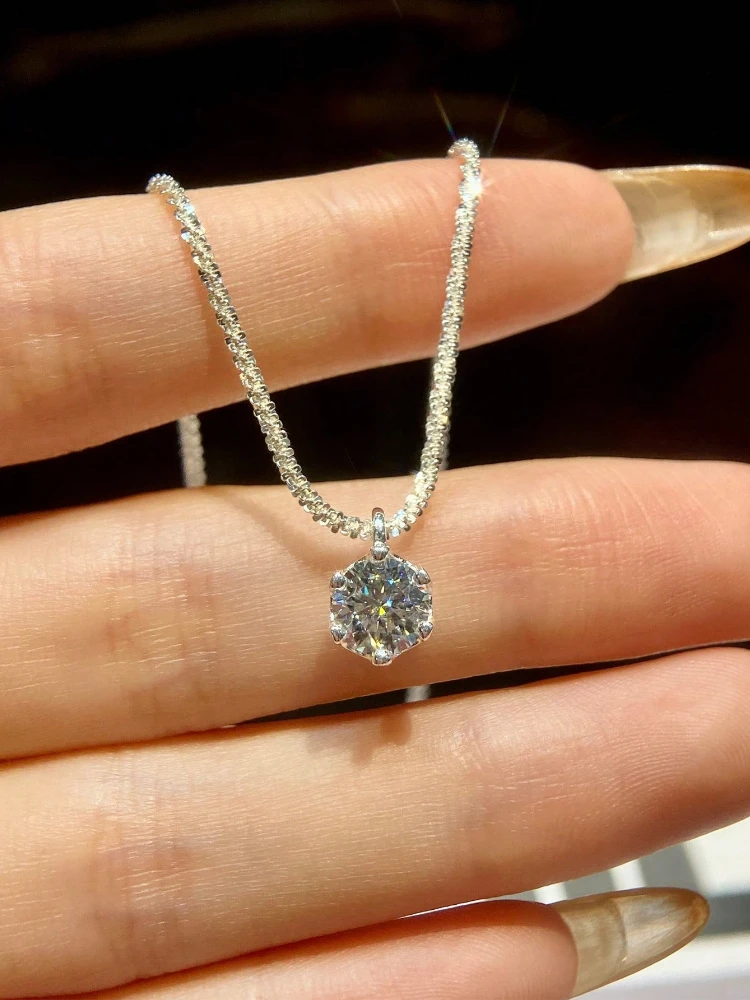 1ct Moissanite Diamond Cross Pendants Necklace for Women Wedding Engagement Party Christian Neck Chain Trendy Jewelry