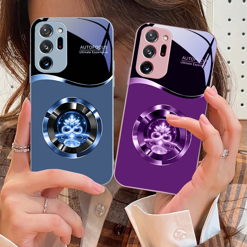 

Circle Golden Lotus For Samsung M 02 12 Note 8 9 10 20 A 01 A02 A03 Core 04 A05 06 10 12 13 14 15 A16 glass Ultra phone case
