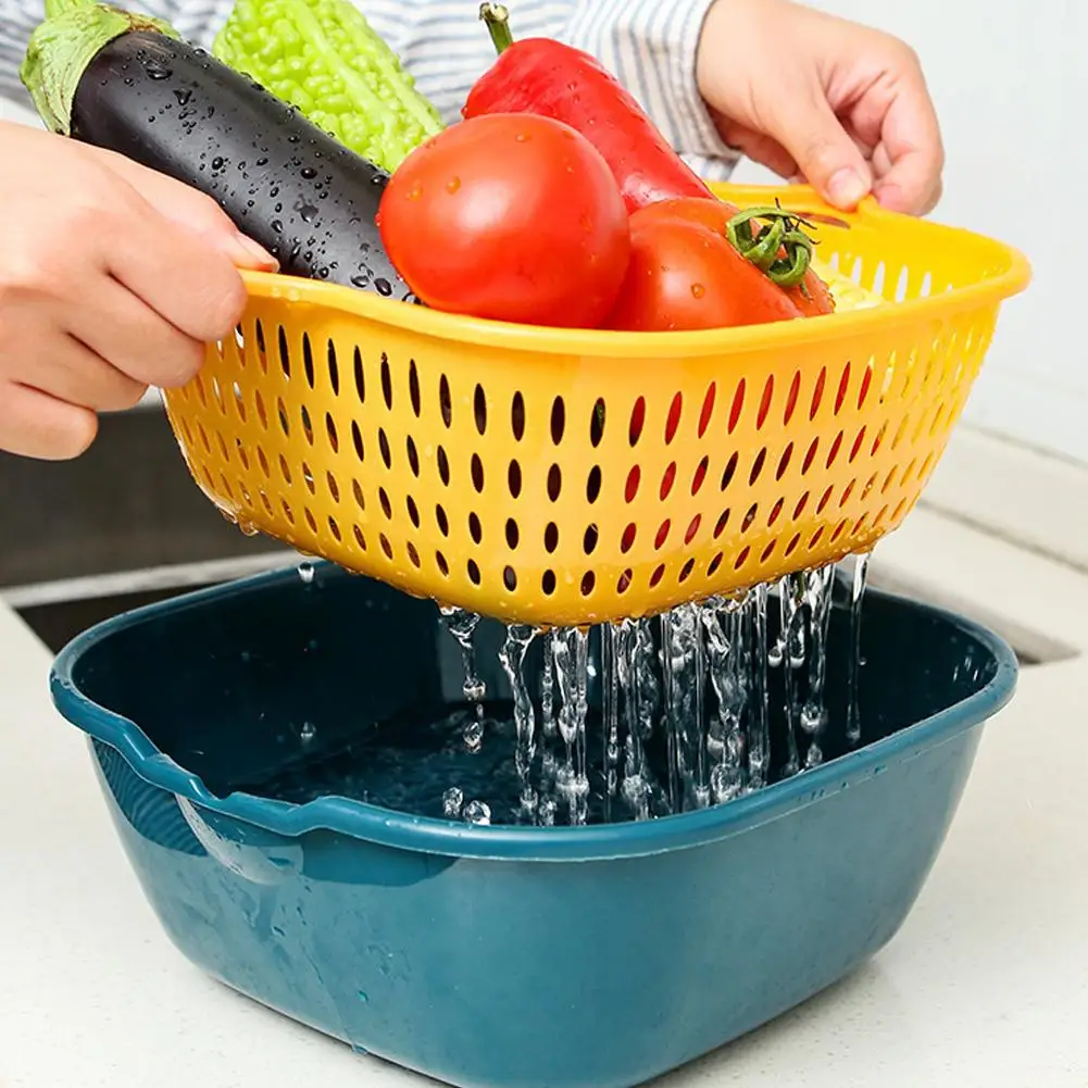Kitchen Sink Vegetable Drainer Fruit Basket For Fruit Washing Plastic Basin Vegetable Washing Basin Drain Basket Basin