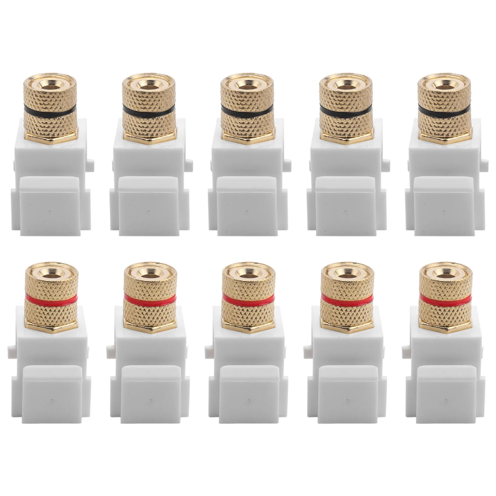 AS62 مقبس سماعات الموز كيستون المفاجئ - أبيض، 10 قطع