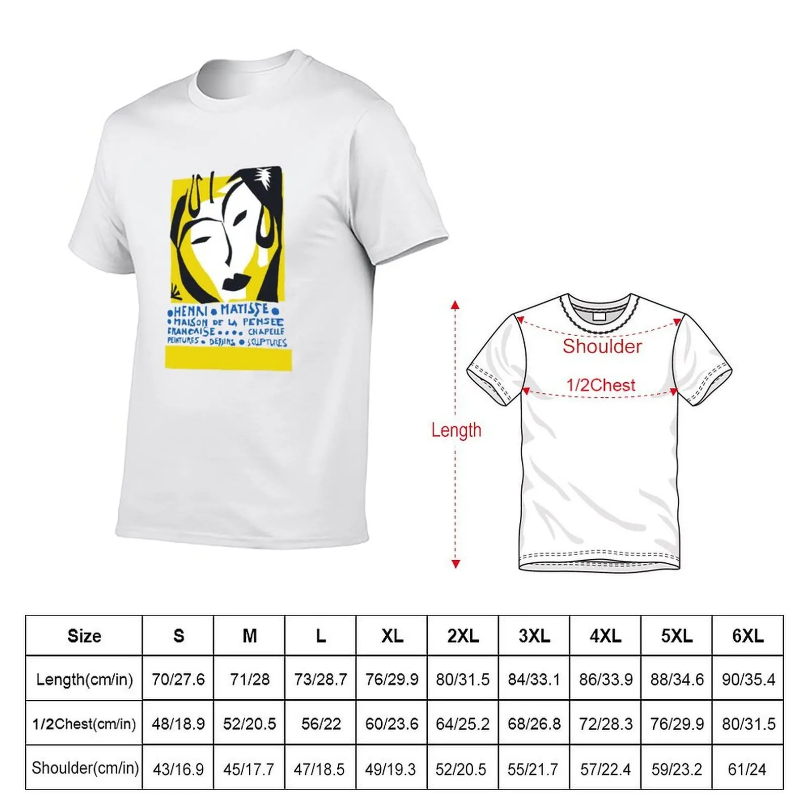 T-shirt con poster Matisse Collage, magliette essenziali con stampe