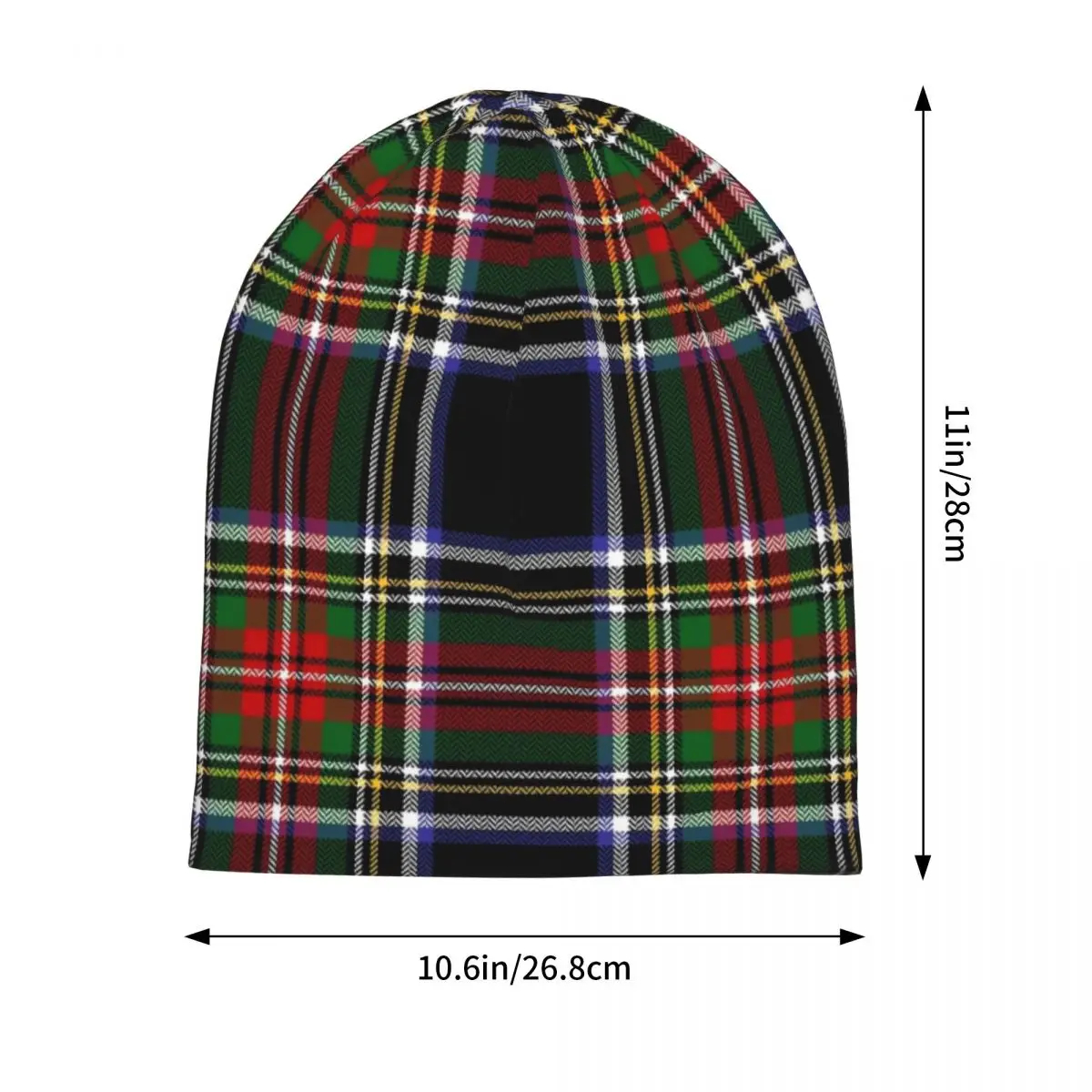 Classic Scottish Tartan Plaid Pattern Warm Knitted Cap Fashion Bonnet Hat Autumn Winter Outdoor Beanies Hats for Men Women Adult