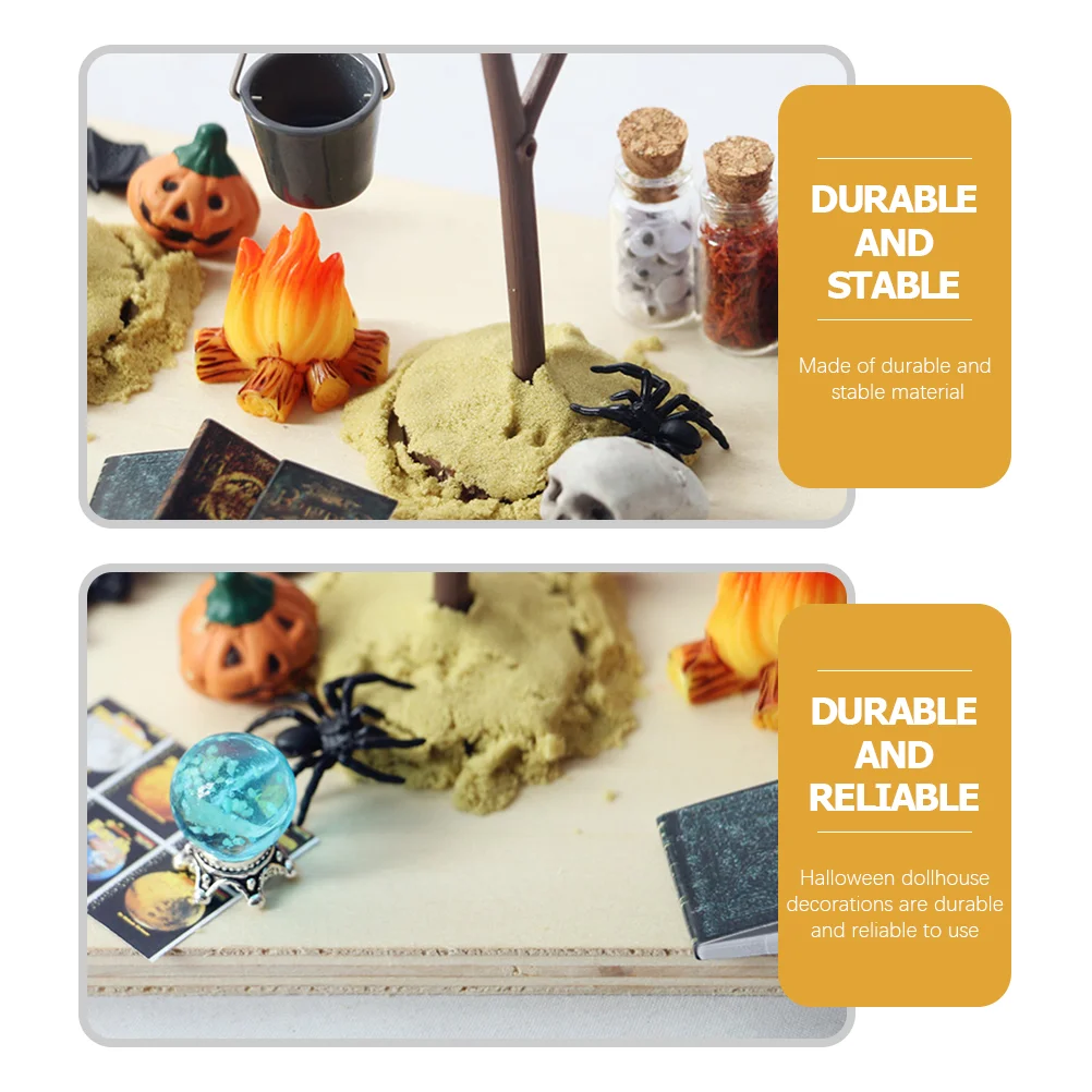 Model dekorasi aksesoris rumah Mini miniatur rumah boneka ornamen lanskap mikro Halloween