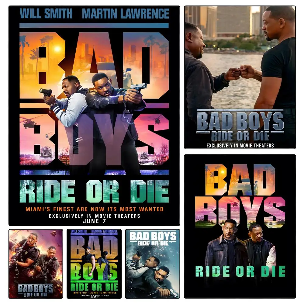movie Bad Boys: Ride or Die Poster Poster Waterproof HD Unframed Self‑Stick Decor Wall Art for Home Room Decoration Gift