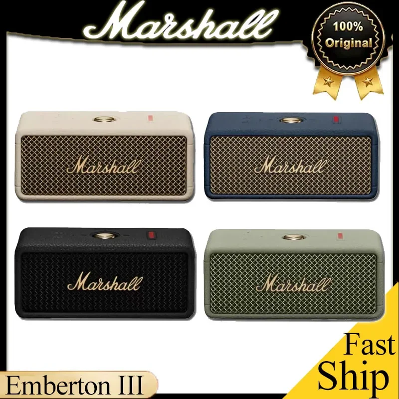 

Портативная беспроводная Bluetooth-колонка Marshall Emberton III 3, прочная, водонепроницаемая, с громким стереозвуком и глубокими басами, для использования на открытом воздухе