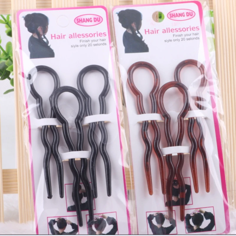 3 Pcs U-shaped Hair Pins Black and Coffee Hairpin Compilation and Distribution Tools Epingle A Cheveux Hair Sticks заколка 헤어핀