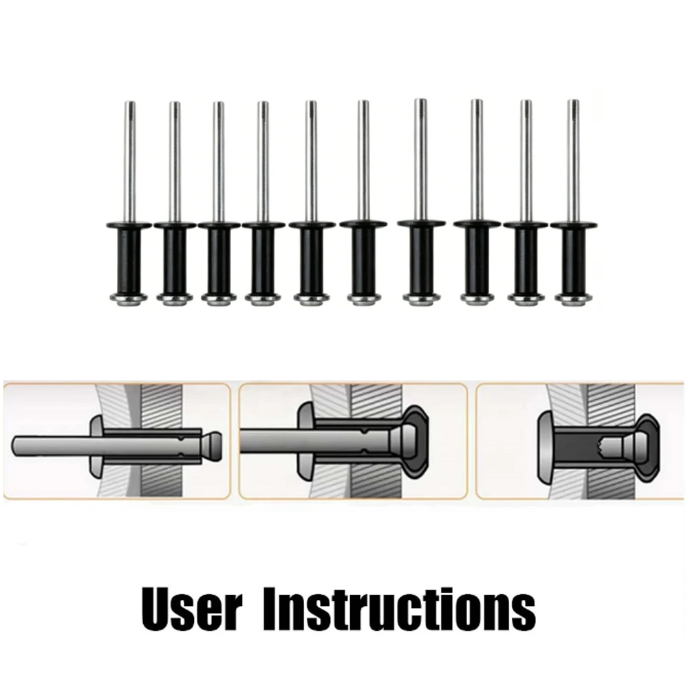 Black aluminum core blind rivets Aluminum iron rivets Aluminum alloy door and window fixing galvanized round head painted black