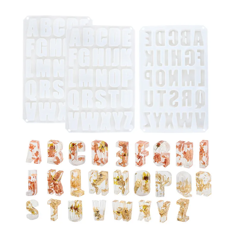 Molde de Silicona Grande con 26 Letras del Alfabeto, Molde para Chocolate, Jabón, Galletas, Cubitos de Hielo, Herramienta de Decoración para Repostería
