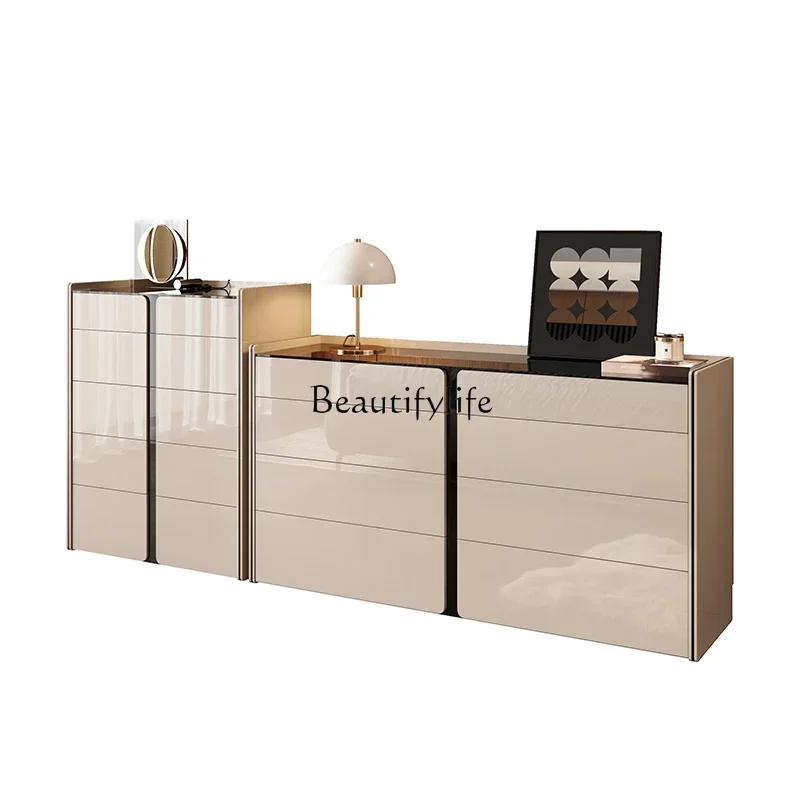 

yj57 Italian-Style Light Luxury Bedroom Storage Living Room Locker Modern Wall-Mounted Hallway Storage Cabinet