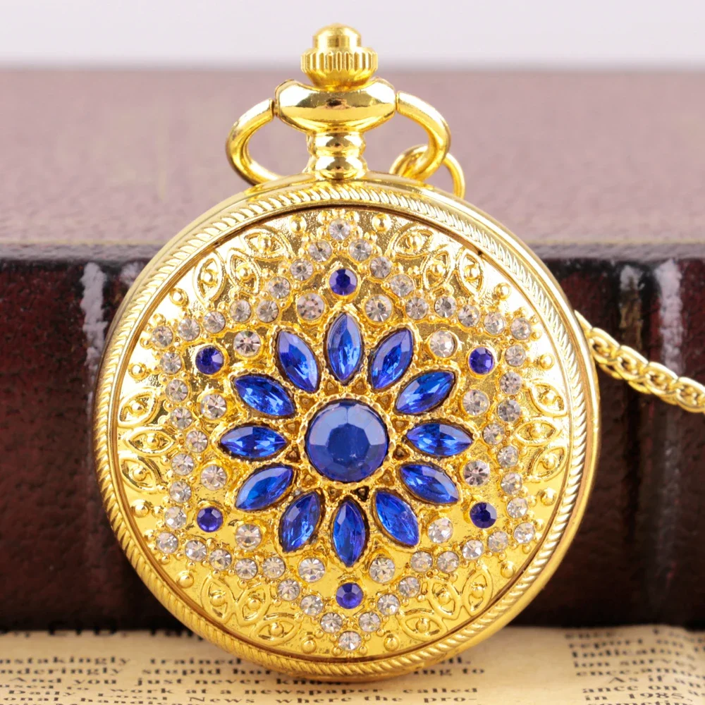 Montre de poche à quartz de luxe en or pour femme, collier pendentif Grace, vintage, chiffres arabes, meilleurs cadeaux, JOWomen