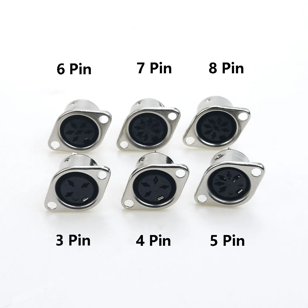 1PCS S Terminal Connector Female Socket Mount Chassis adapter  3/4/5/6/7/8 Pin Keyboard Plug DIN SOLDER MIDI cable