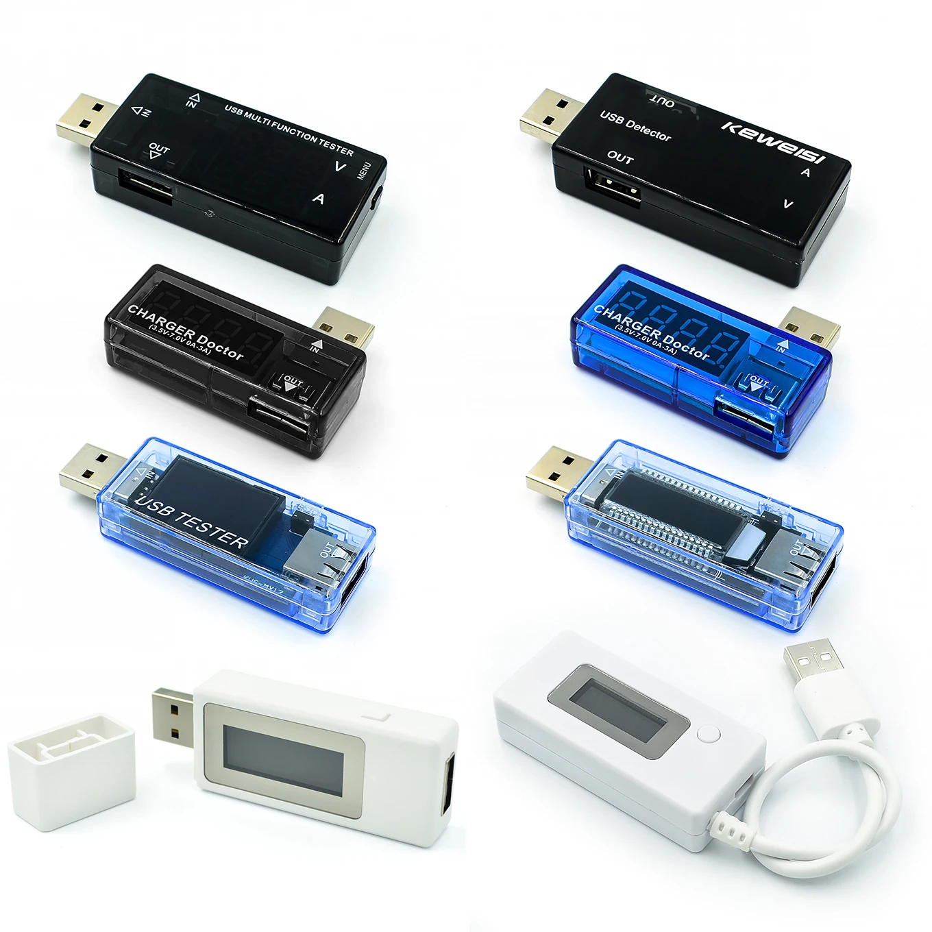 USB current and voltage detector Fast charge tester Dual USB current and voltage capacity detection Dual USB switching