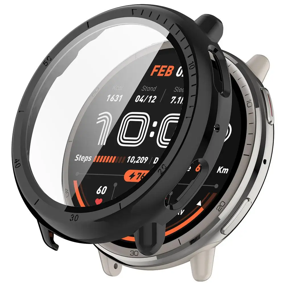 ل Amazfit Active2 قذيفة وغشاء حافظة متكاملة المضادة للخدش الغبار واقية للشاشة فيلم التغطية الكاملة الإطار قذيفة