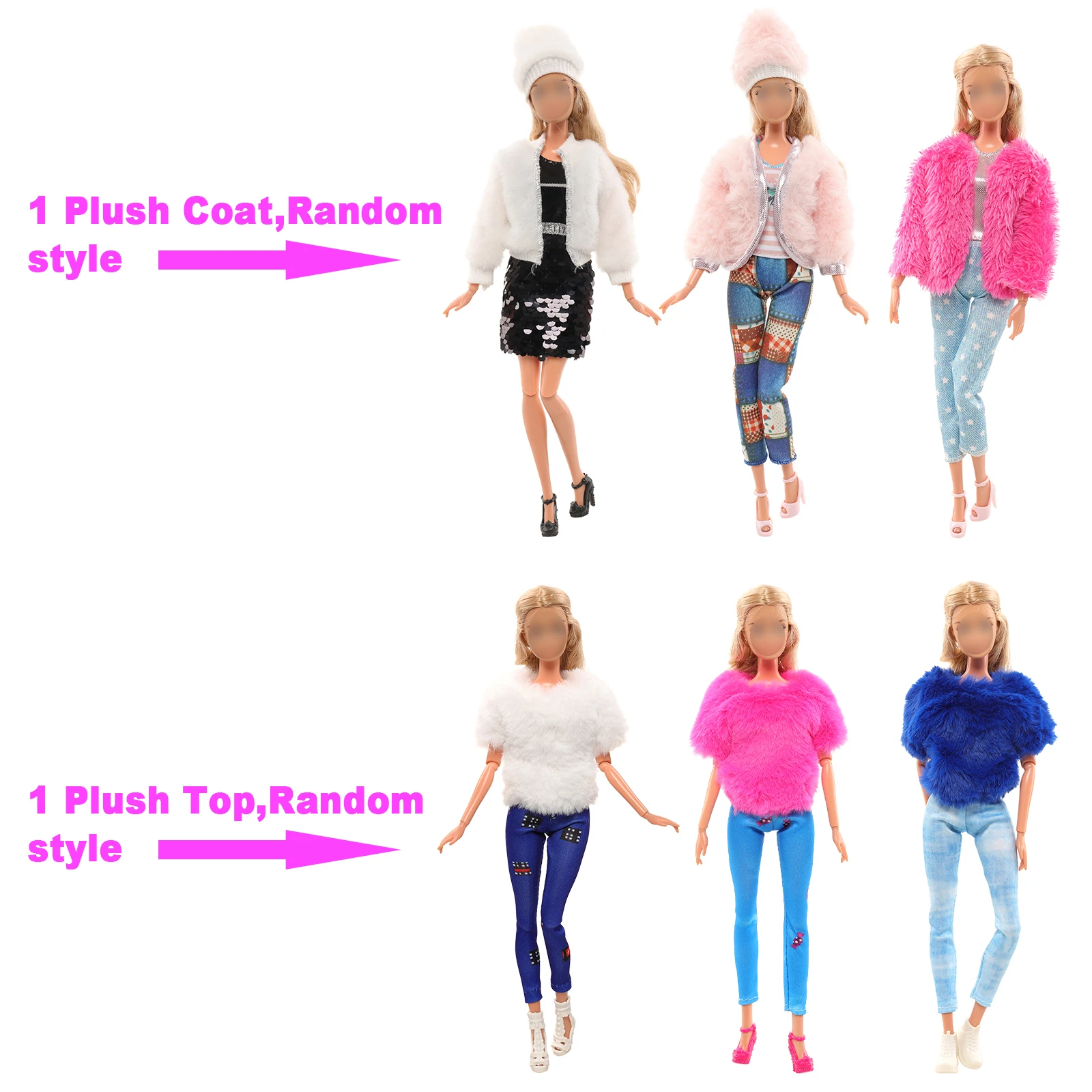 Barwa New Style Doll Clothes 25 Pieces For 11.5Inch =2Coat+1 Sweater+3 Skirts+3 Underwear+5 Suspender+10 Shoes For Girl Game Toy