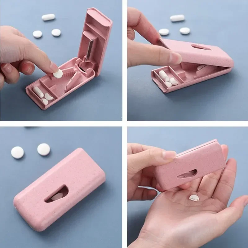 1pc Medicine Pill Holder Tablet Cutter Splitter Pill Case Mini Useful Portable Storage Box Pill Tablet  Cutter Divider