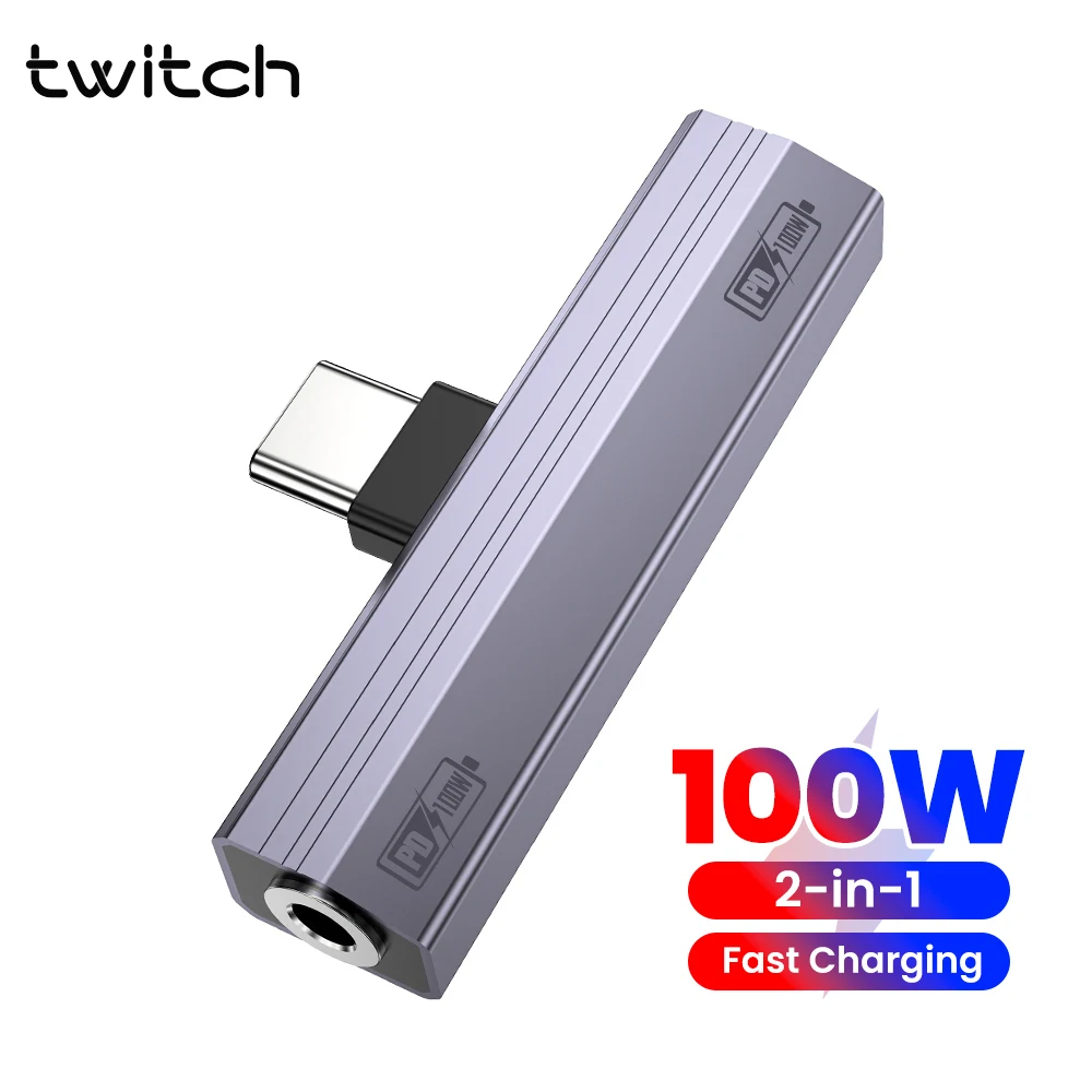 100W/10W USB Type C to 3.5MM Jack Earphone Adapter Fast Charging 2 in 1 USB-C 3.5mm Audio Converter For IPhone 15 16 17 Samsung