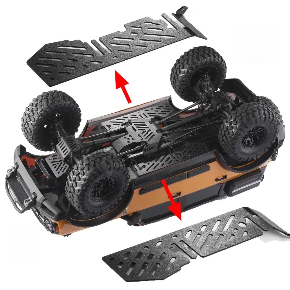 TRX4 chassis battery equipment protection board, left and right chassis bottom protection, stainless steel armor thickened