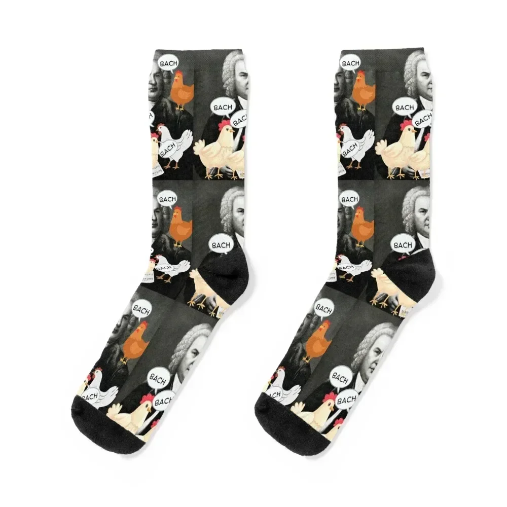 

Bach Chickens Socks anti-slip hiking colored Mens Socks Women's