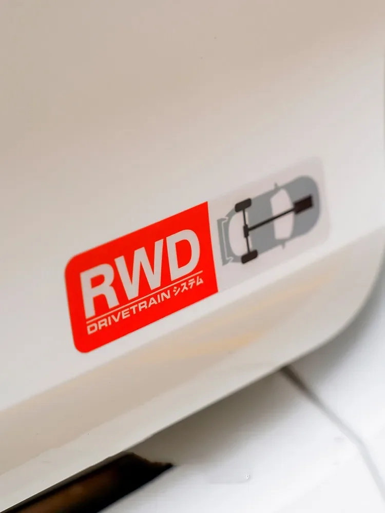 Car Sticker Vinyl for RWD AWD FWA Drivetrain Tape Motorbike Case Truck Auto Electric Triangle Window Decoration Decals