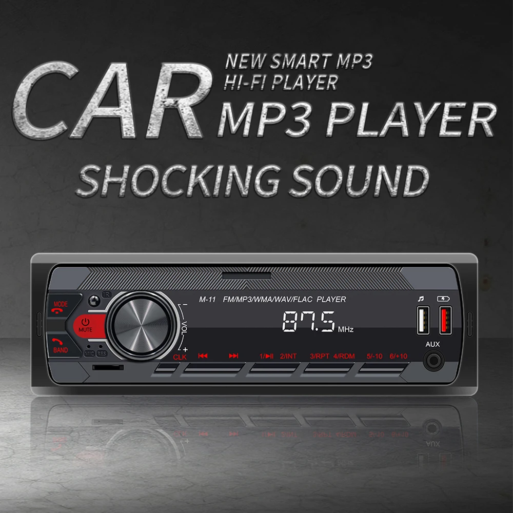 Podofo 12V Universeller Auto-MP3-Player USB SD AUX-IN Autoradio-Player FM LCD-Bildschirm Bluetooth RCA-Anschluss USB Smart Intelligentes System – Detail 9