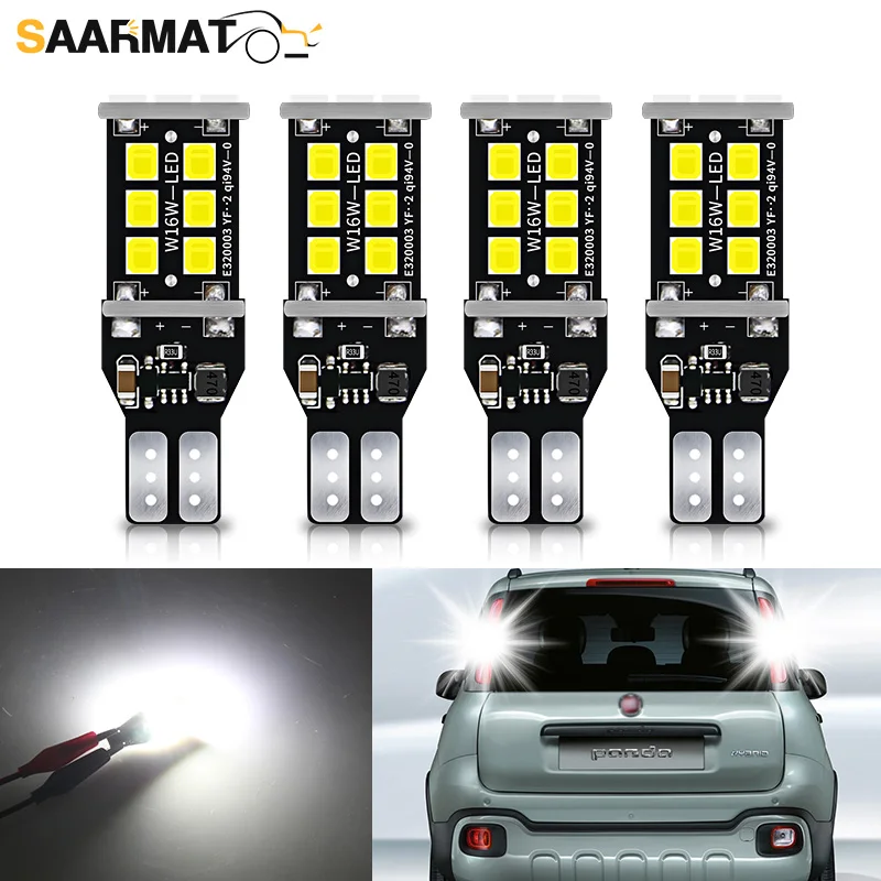 4pcs LED Reverse Light Bulb Backup Lamp W16W T15 921 Canbus For Fiat 500 500C 500L Ducato Panda Punto Tipo Accessories